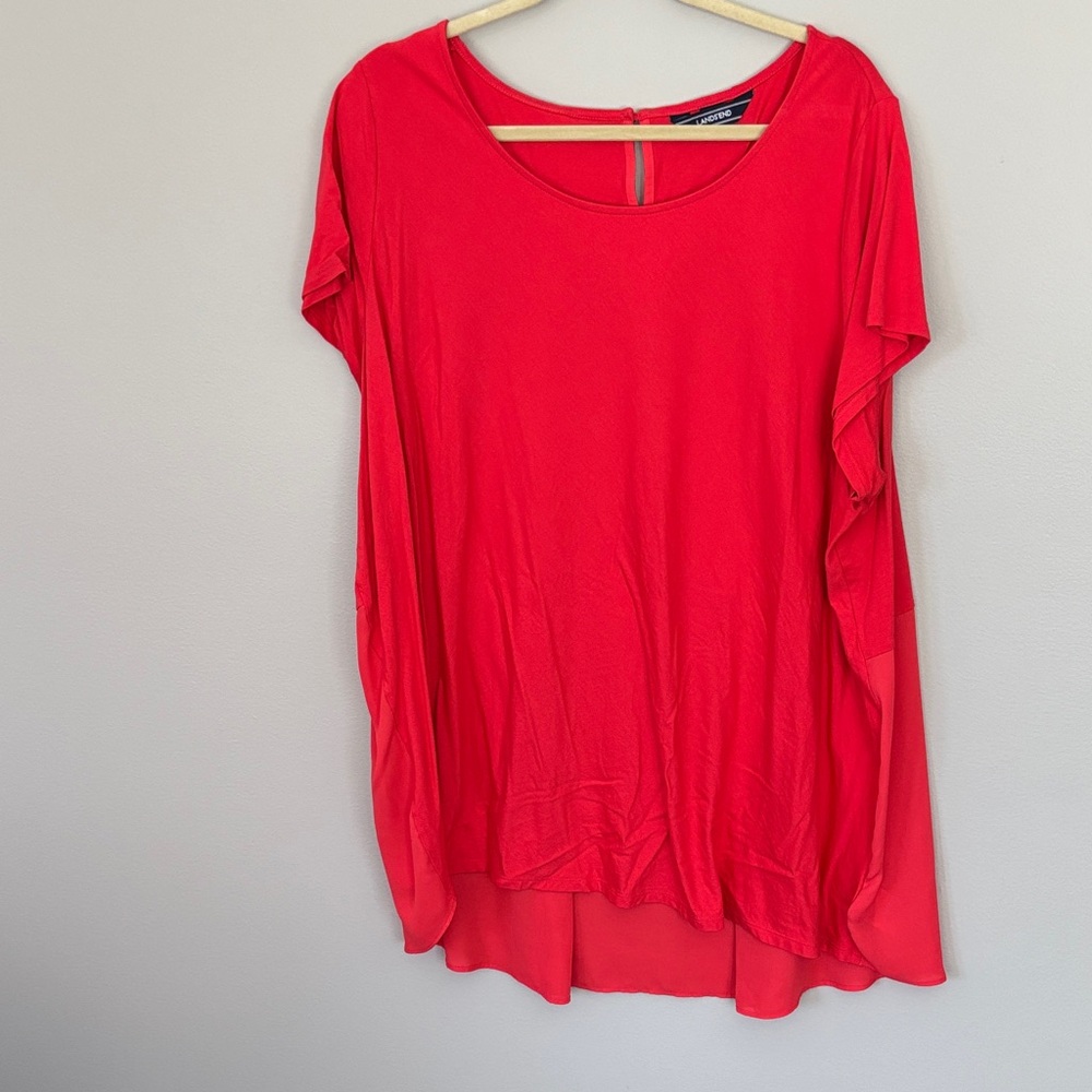 Lands' End Bright Red Scoop Neck Tunic